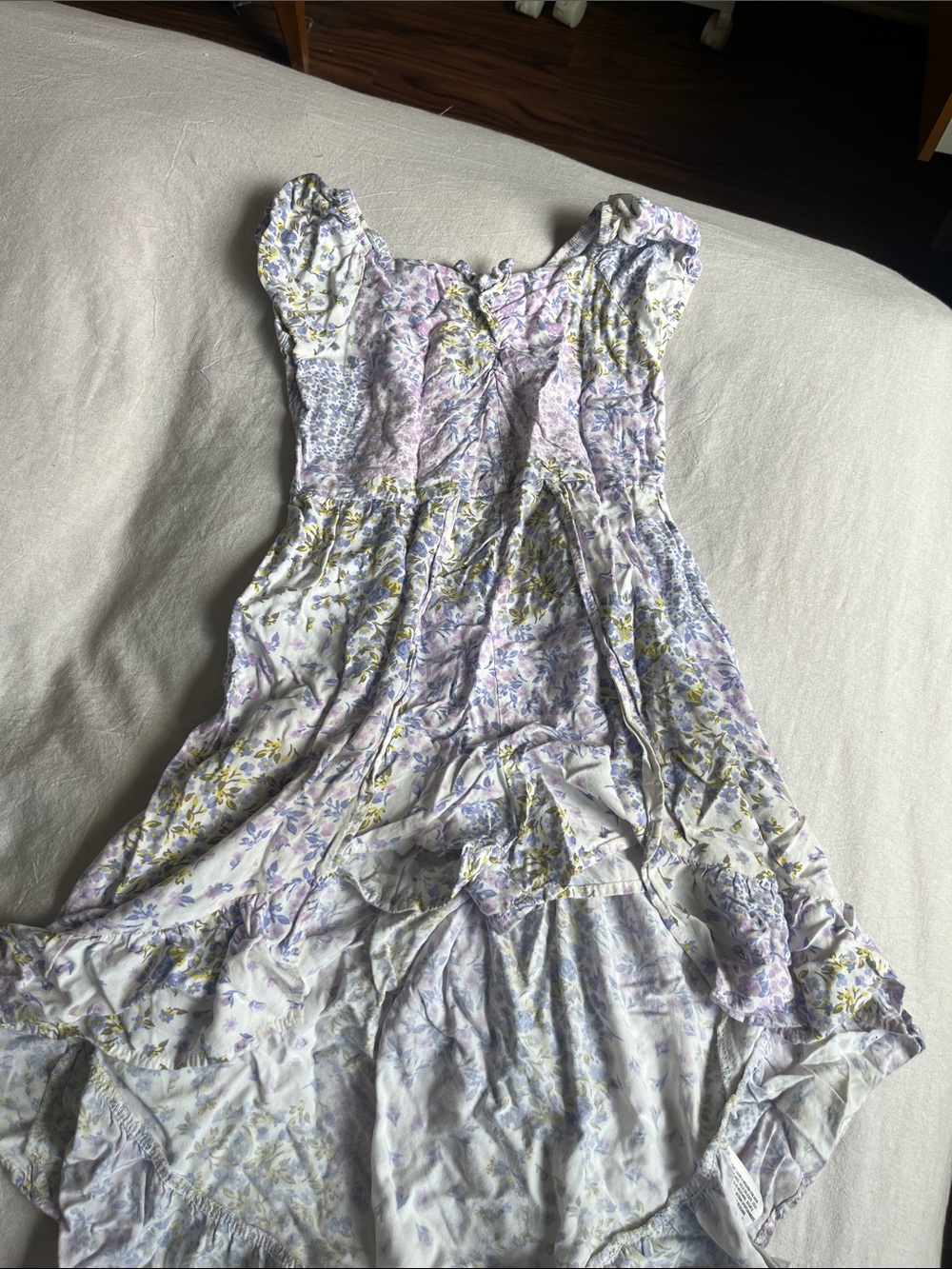 art class Lavender, Yellow & White Floral Puff-Sleeve Dress
